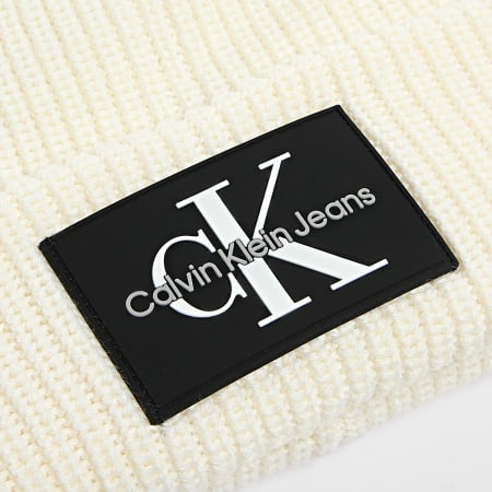 Calvin Klein - Bonnet Mono Logo 6242 Blanc Cassé