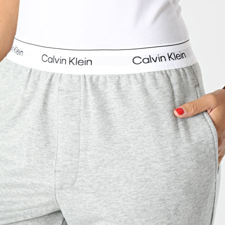 Calvin Klein - Pantalon Jogging Femme QS6872E Gris Chiné