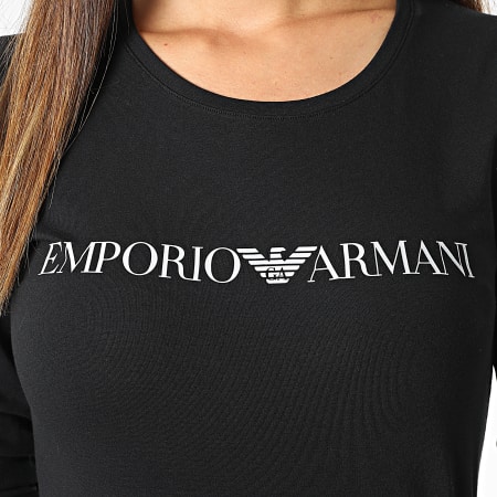 Emporio Armani - Camiseta de manga larga para mujer 163229-2F227 Negro