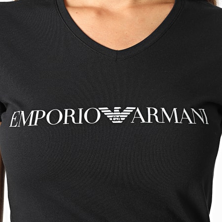 Emporio Armani - Maglietta donna con scollo a V 163321-2F227 Nero