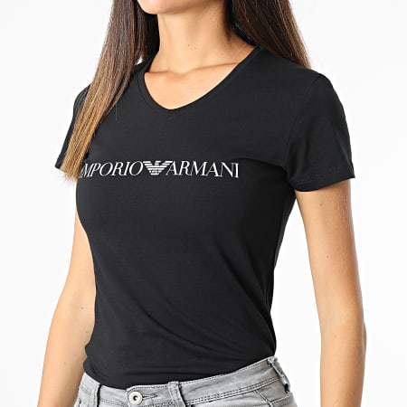 Emporio Armani - Tee Shirt Femme Col V 163321-2F227 Noir