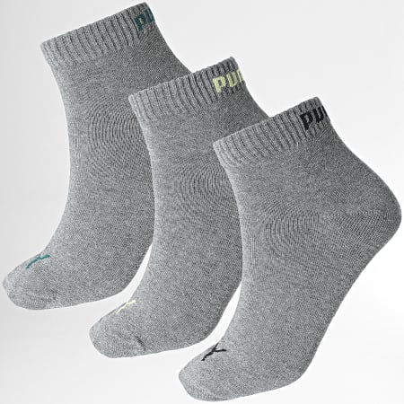 Puma - Lote de 3 pares de calcetines 261080001 Gris brezo