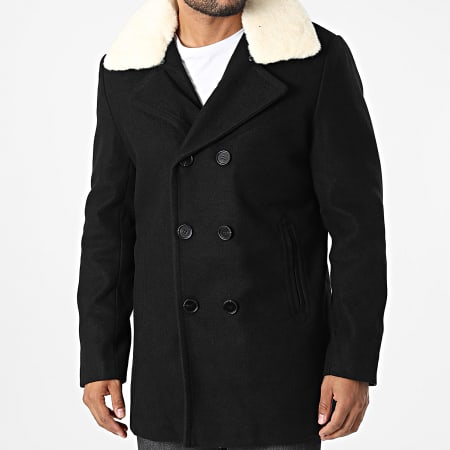 Uniplay - Cappotto con collo di pelliccia 8832 nero