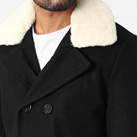 Uniplay - Cappotto con collo di pelliccia 8832 nero