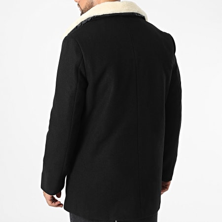 Uniplay - Abrigo con cuello de piel 8832 Negro