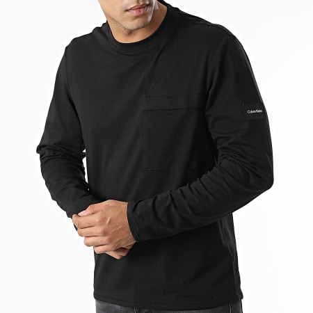 Calvin Klein - Camiseta Bolsillo Manga Larga Freefit Bolsillo 9736 Negro