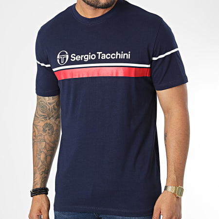 Sergio Tacchini - Tee Shirt Kyle 39916 Bleu Marine Rouge