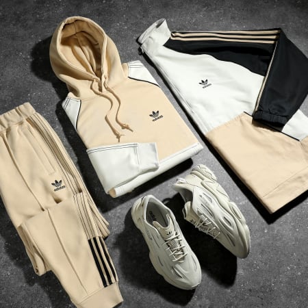 Adidas Originals - Veste Outdoor A Bandes Woven SST Anora HI2998 Beige Noir