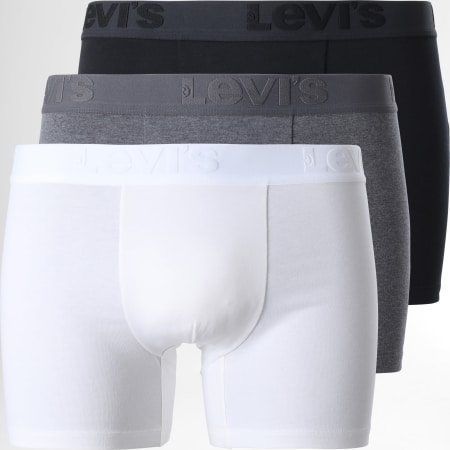 Levi's - Lot De 3 Boxers 905045001 Blanc Noir Gris Chiné