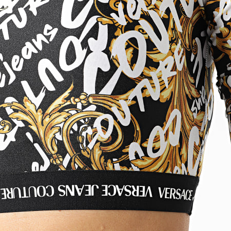 Versace Jeans Couture - Tee Shirt Crop Manches Longues Femme 73HAH218-JS110 Noir