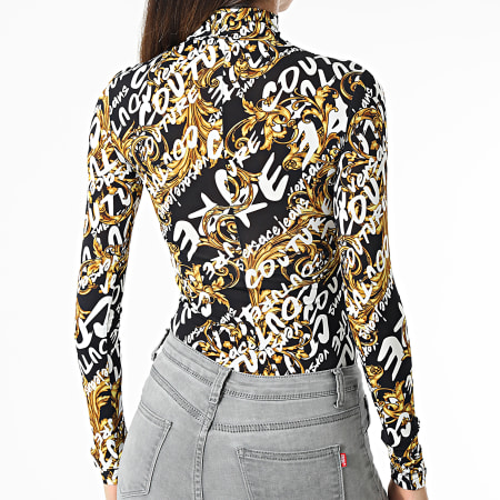 Versace Jeans Couture - Jersey de cuello chimenea para mujer 73HAH617-JS138 Negro