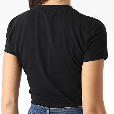 Versace Jeans Couture - Camiseta corta de mujer Glitter Logo 73HAHT05 Negro
