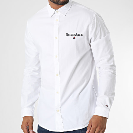 Tommy Jeans - Serif Linear Oxford Camisa Manga Larga 5143 Blanco