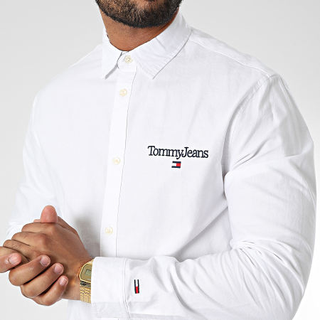 Tommy Jeans - Serif Linear Oxford Camisa Manga Larga 5143 Blanco