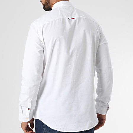 Tommy Jeans - Camicia Serif Linear Oxford a maniche lunghe 5143 Bianco