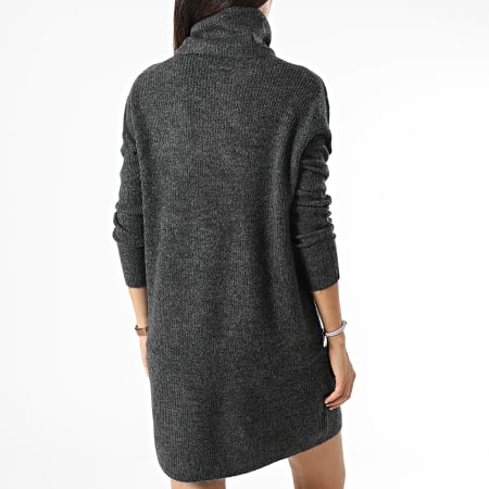 Only - Robe Pull Col Roulé Femme Jana Gris Anthracite