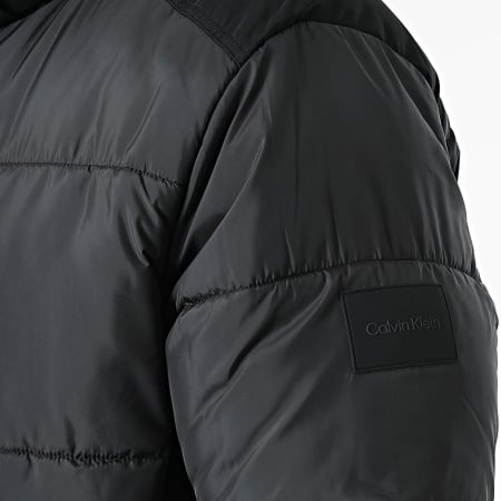 Calvin Klein - Piumino con cappuccio Mix Media 0329 Nero