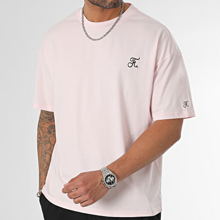 Final Club - Camiseta oversize grande con bordado 1064 rosa palo