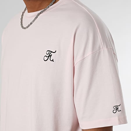 Final Club - Camiseta oversize grande con bordado 1064 rosa palo