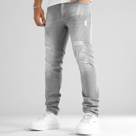 LBO - Jeans dal taglio regolare con Destroy 2674 Denim Grigio chiaro