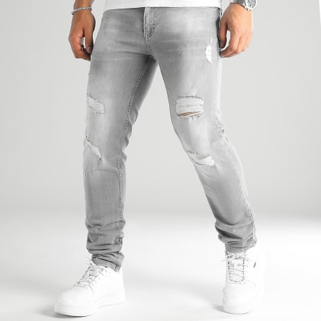 LBO - Jeans dal taglio regolare con Destroy 2674 Denim Grigio chiaro