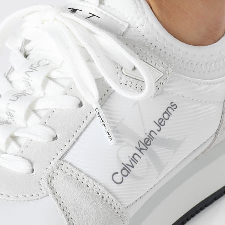 Calvin Klein - Zapatillas Mujer Runner Sock 0840 Blanco Brillante