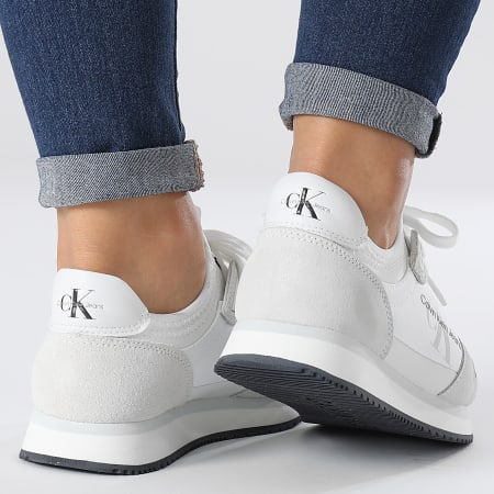 Calvin Klein - Sneakers donna Runner Sock 0840 Bianco brillante