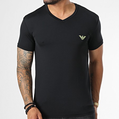 Emporio Armani - Camiseta cuello pico 112010-2F719 Negro