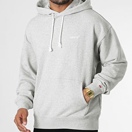 Levi's - Sudadera con capucha relaxed fit A0747 Heather Grey