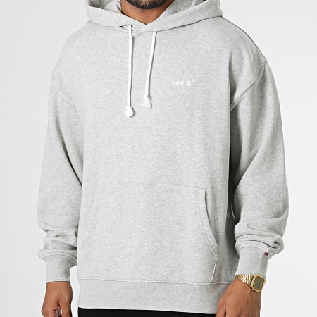 Levi's - Sudadera con capucha relaxed fit A0747 Heather Grey