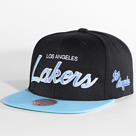 Mitchell and Ness - Cappello Snapback Team Script 2 Los Angeles Lakers Nero Blu