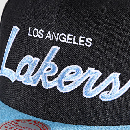 Mitchell and Ness - Casquette Snapback Team Script 2 Los Angeles Lakers Noir Bleu