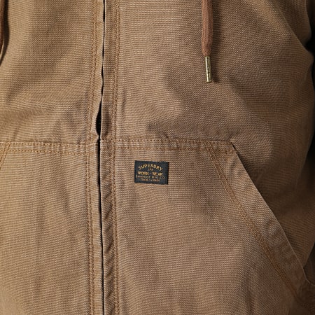 Superdry - M5011462A Vintage Workwear Chaqueta con capucha y cremallera Camel