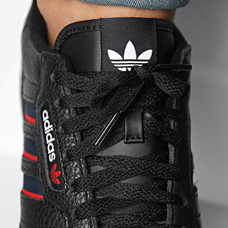 Adidas Originals - Continental 80 Stripes Zapatillas FX5091 Core Black Collegiate Navy Vive Red