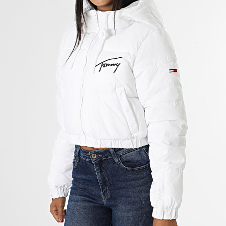 Tommy Jeans - Chaqueta acolchada Signature Crop para mujer Modern 4470 White