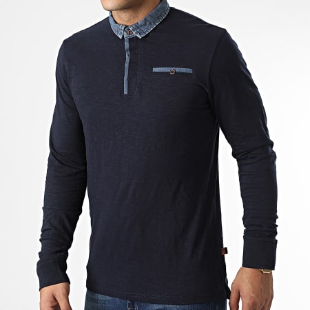 American People - Polo a maniche lunghe Peyton Navy