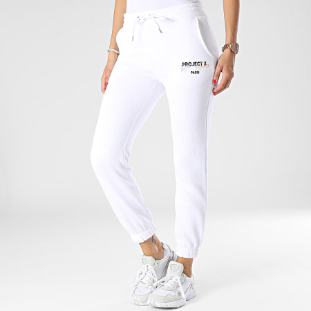 Project X Paris - Pantalones de chándal para mujer F224128 Blanco