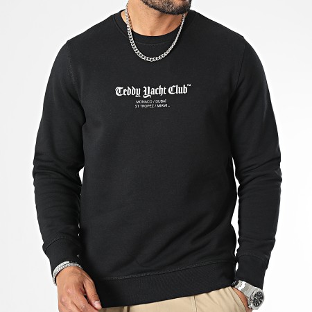 Teddy Yacht Club - Sudadera de cuello redondo Half Bear Negro