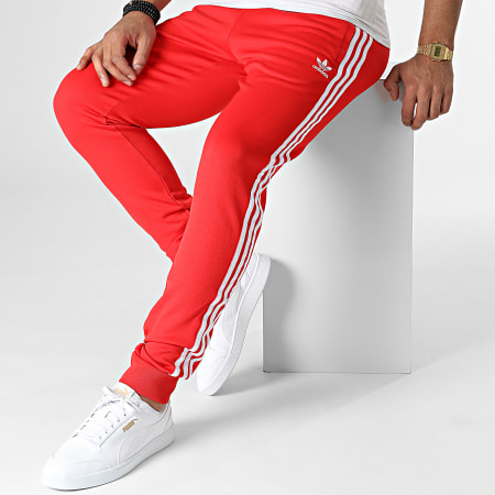 Adidas Originals - Pantalones de chándal con rayas HF2134 Rojo