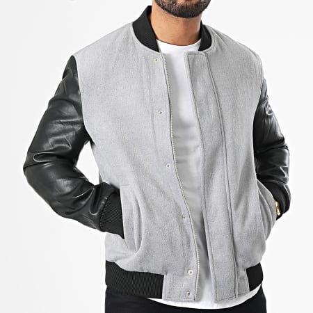 Frilivin - Chaqueta con cremallera HP06C73 Gris Negro