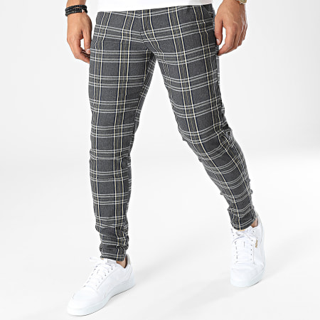 Frilivin - Pantaloni a quadri grigio antracite