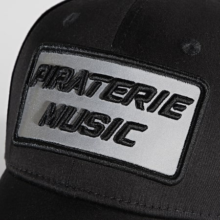 Piraterie Music - Casquette Big Logo Noir Réfléchissant