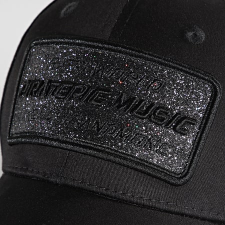 Piraterie Music - Cappello grande con logo glitterato nero