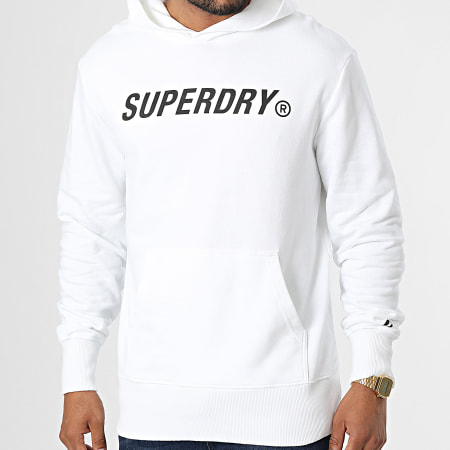 Superdry - Felpa con cappuccio Core Sport Bianco