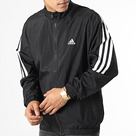 Adidas Sportswear - HJ9944 Giacca con zip a righe nere