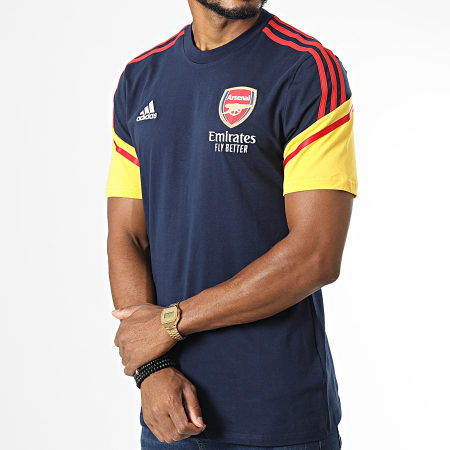 Adidas Sportswear - Maglietta Arsenal a righe HA5271 Blu navy giallo