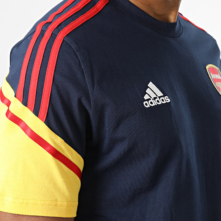 Adidas Sportswear - Tee Shirt A Bandes Arsenal HA5271 Bleu Marine Jaune