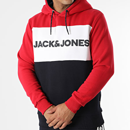 Jack And Jones - Tuta da ginnastica con logo blu navy bianco rosso