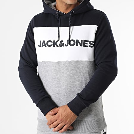 Jack & Jones T-Shirt à Col Rond Avec Logo Pour Homme, Bleu Marine/Blanc/Rouge Vif, XS