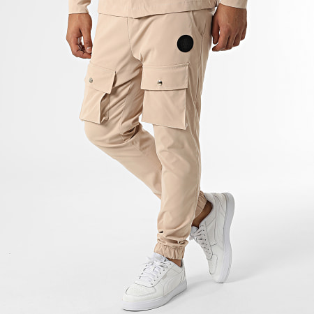 Zelys Paris - Set giacca e pantaloni cargo beige Lva
